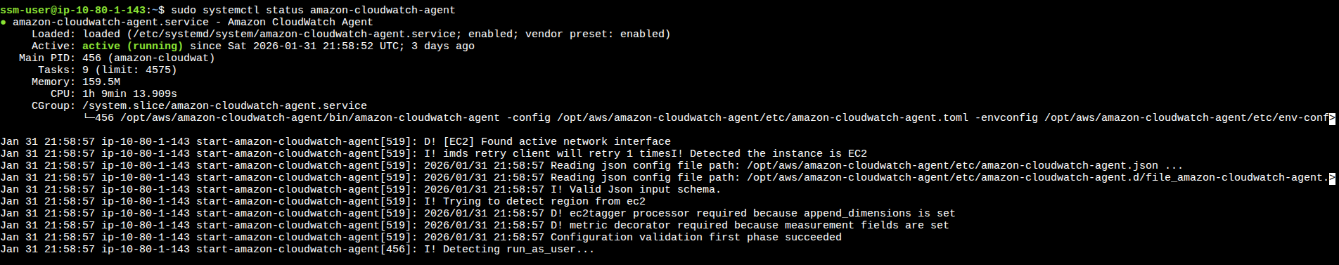 Checking if CloudWatch Agent is running